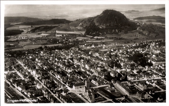 Postcard Singen Hohentwiel Baden Württemberg, aerial photograph
