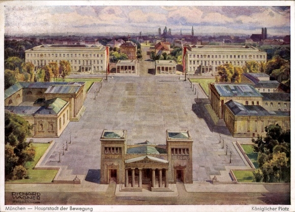 Künstler Ak Wagner, Richard, München Bayern, Königlicher Platz, Hauptstadt der Bewegung