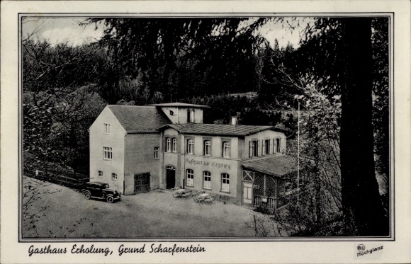 Ak Grund Scharfenstein Drebach im Erzgebirge Sachsen, Gasthaus zur Erholung