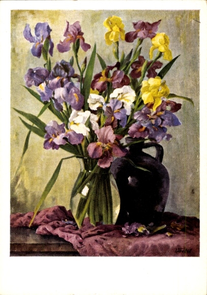 Künstler Ak Vaelti, O., Stilleben mit Blumen