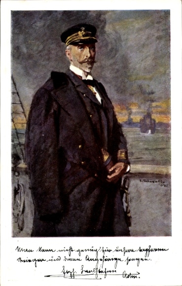 Künstler Ak Admiral Karl Stephan von Österreich, Kuk Kriegsmarine, Portrait, Zitat, I. WK