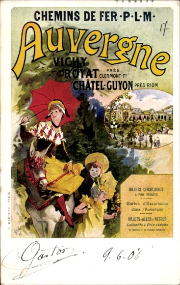Artysta KP Auvergne, Chemins de Fer PLM, Koleje Francuskie, Reklama