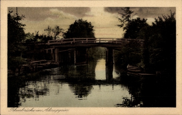 Postcard Altruppin Neuruppin in Brandenburg, Rhin Bridge