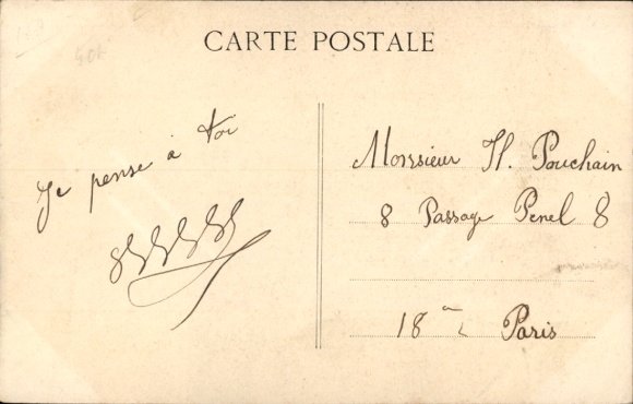 Postcard Paris I Louvre, A young woman in an exotic costume poses on a divan.