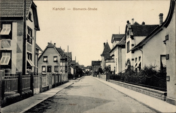 Postcard Kandel in the Palatinate Bienwald, Bismarck Street