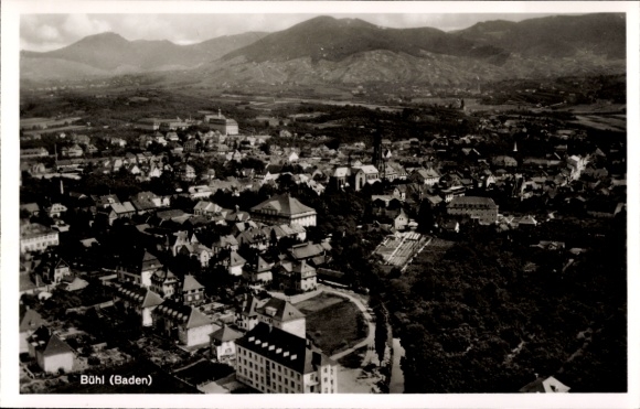 Postcard Bühl in Baden Black Forest, aerial photograph