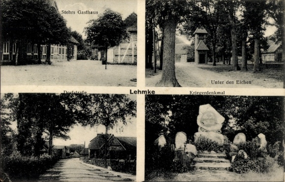 KP Lehmke Uelzen w Dolnej Saksonii, Unter den Eichen, Stehrs Gasthaus, pomnik wojenny
