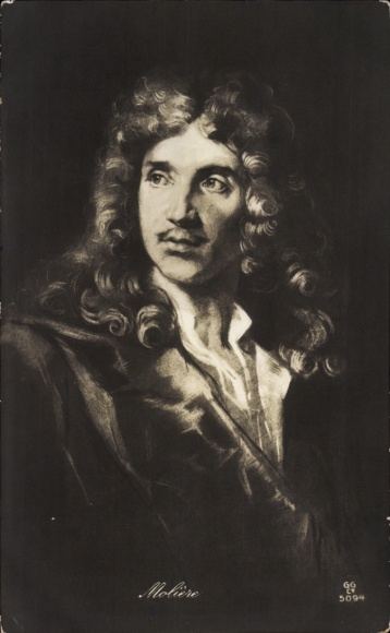 Postcard Jean-Baptiste Poquelin, Molière, French actor, theatre director and playwright