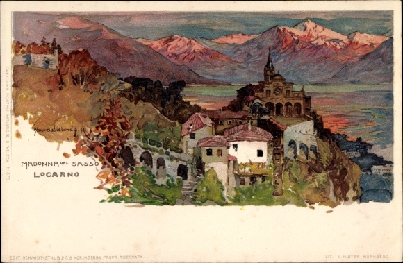 Künstler Litho Wielandt, Manuel, Locarno Kanton Tessin Schweiz, Madonna del Sasso