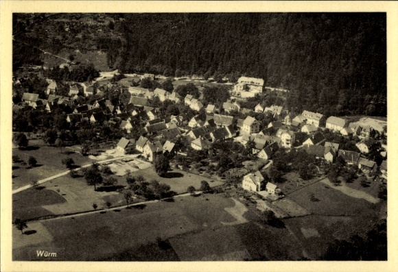 Postcard Würm Pforzheim in the Black Forest, aerial photograph