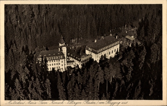 Ak Villingen in het Zwarte Woud, luchtfoto, moederhuis Maria-Tann