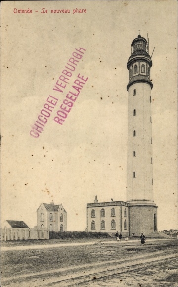 Postcard Ostend West Flanders, The new lighthouse