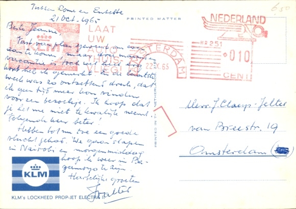 Ak Nederlands passagiersvliegtuig, KLM, Lockheed Prop Jet Electra II