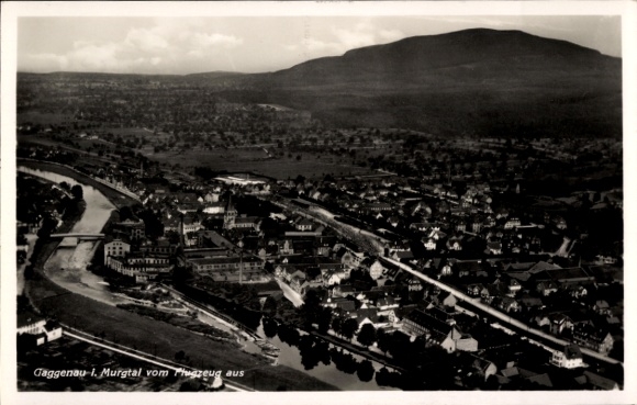 Postcard Gaggenau in the Murgtal Black Forest, aerial photograph
