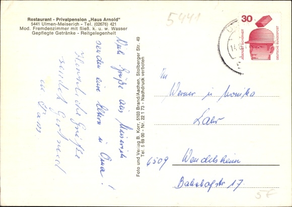 Ak Meiserich iepen in de Eifel, Gasthof Haus Arnold, paarden