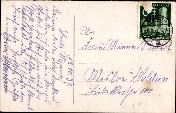 Postcard Anrath Willich on the Lower Rhine, hospital in brick building, large windows, red crosses,