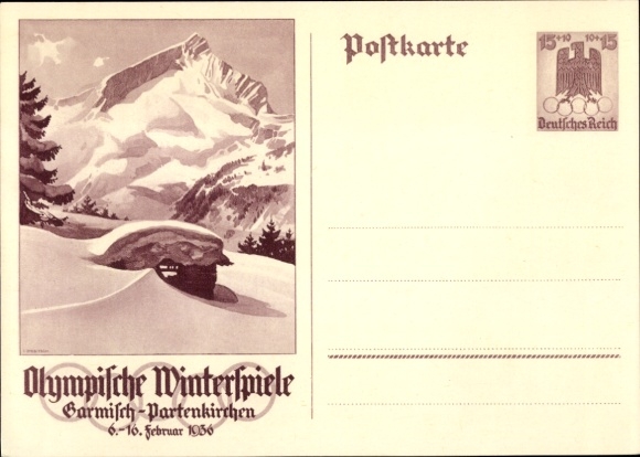 KP pocztowa Garmisch Partenkirchen w Górnej Bawarii, Zimowe Igrzyska Olimpijskie 1936
