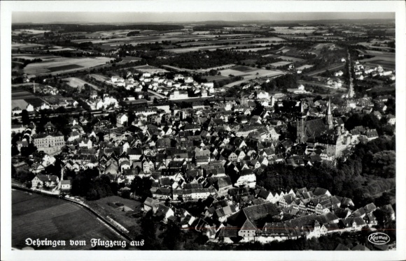Postcard Oehringen Öhringen in the Hohenlohe district of Württemberg, aerial photograph