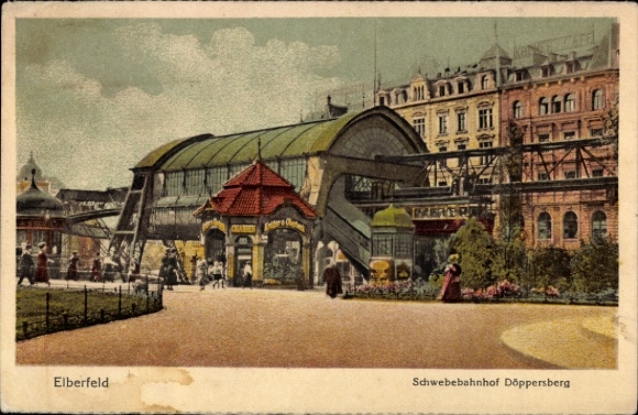 Ak Wuppertal Elberfeld Nordrhein Westfalen, Schwebebahn, Schwebebahnhof Döppersberg