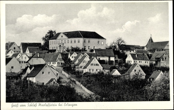 Ansichtkaart Marloffstein in Midden-Franken Beieren, kasteel, stadszicht