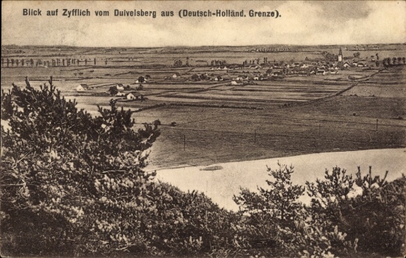 Postcard Zyfflich Kranenburg on the Lower Rhine, general view, German-Dutch border