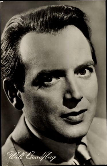 Postcard Actor Will Quadflieg, Leading Role in Don&#39;t Forget Love, portrait