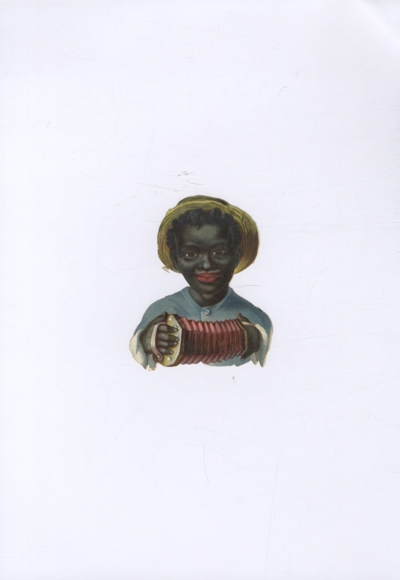 Wafer dark-skinned boy with harmonica, approx. 9 x 7.5 cm