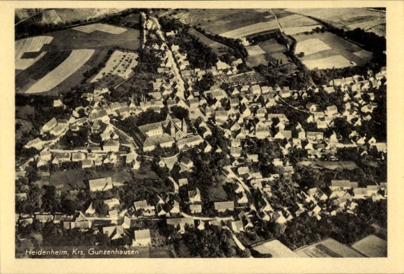 Ak Heidenheim am Hahnenkamm Mittelfranken, Fliegeraufnahme