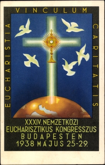 Postcard Budapest Hungary, 34th International Eucharistic Congress 1938