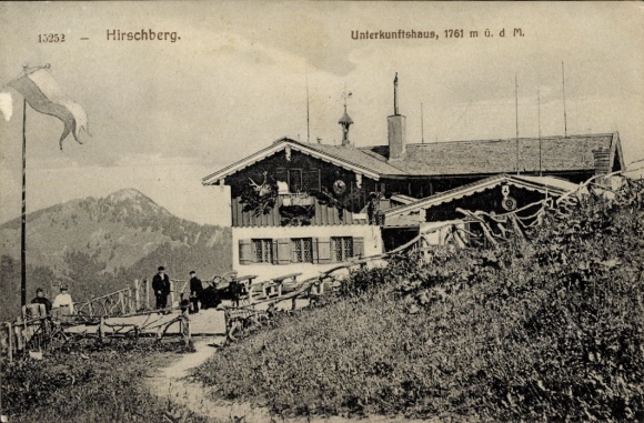 Postcard Bad Wiessee in Upper Bavaria, Hirschberg, accommodation house, Hirschberghaus
