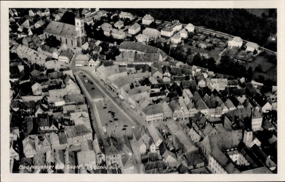 Postcard Bad Neuhaus Bad Neustadt an der Saale Lower Franconia, aerial photograph