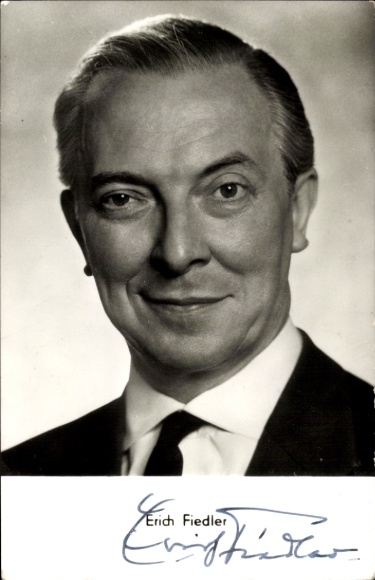 Ak Schauspieler Erich Fiedler, Portrait, Autogramm