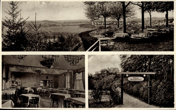 Ak Geltow an der Havel, bergrestaurant Bergmeierei, eigenaar Bernhard Riedel