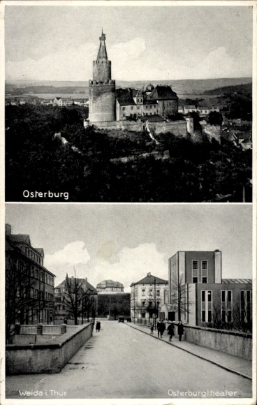 Ak Weida in Thüringen, Osterburgtheater, Osterburg, Burgansicht