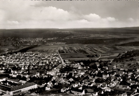 Postcard Wernau am Neckar, aerial photograph