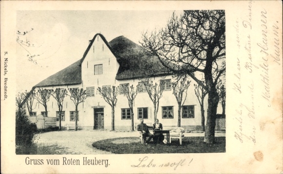 Ak Witzwort in Noord-Friesland, Roter Haubarg, Roter Heuberg