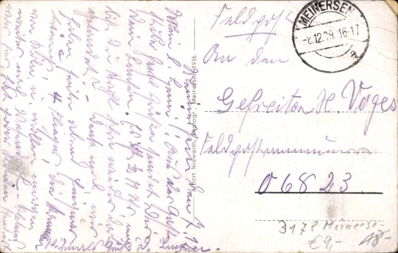 Postcard Meinersen in Lower Saxony, Voges Inn