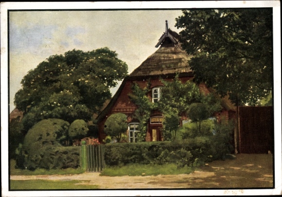 Kunstenaarskaartscherm, Amelinghausen Lüneburger Heide, Café Schilling, buitenaanzicht