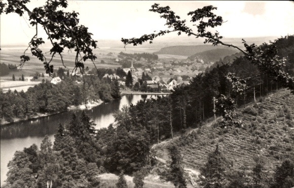 Ak Güntersberge Harzgerode am Harz, stadspanorama, riviergedeelte