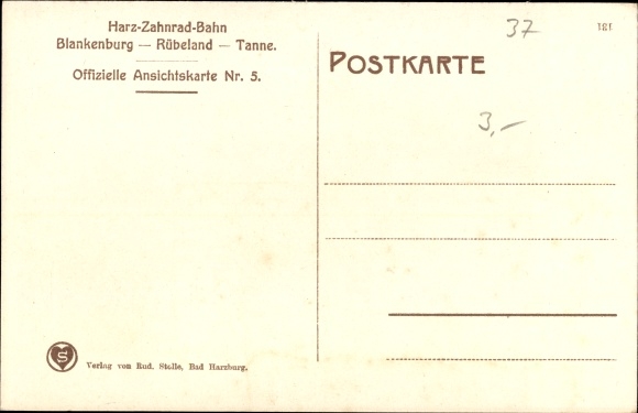 Postcard Blankenburg am Harz, Braune Sumpf station and Bielstein tunnel, Harz cog railway
