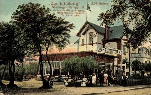 Ak Hamburg Eimsbüttel Stellingen, Gasthaus zur Erholung, Kampstr. 32, gegenüber Hagenbecks Tierpark
