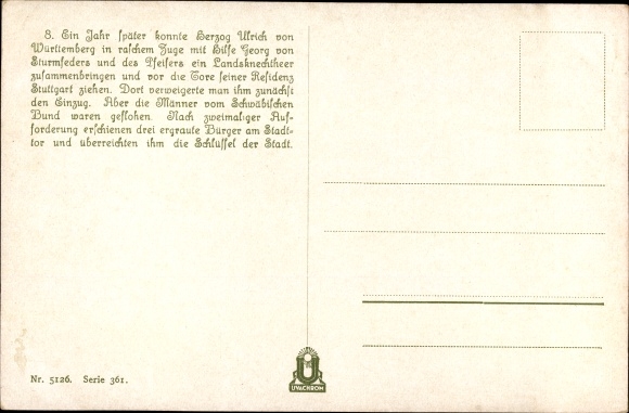 KP artysty Klein, E., Lichtenstein, powieść Wilhelma Hauffa, Duke Ulrich