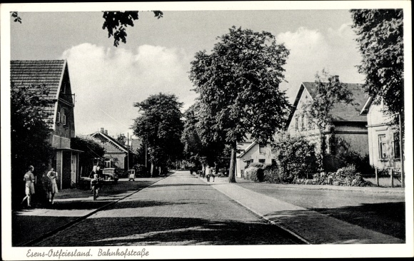 Postcard Esens in Ostfriesland, Bahnhofstrasse