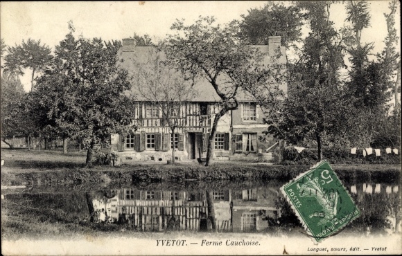 Postcard Yvetot Seine Maritime, Cauchoise Farm