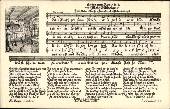 Song Postcard Soph, Hans, Mei Stübela, Erzgebirge dialect 8