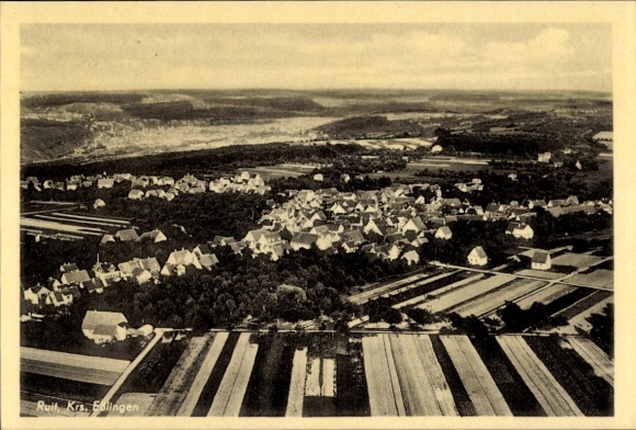 Postcard Ruit Ostfildern in Baden, aerial photograph