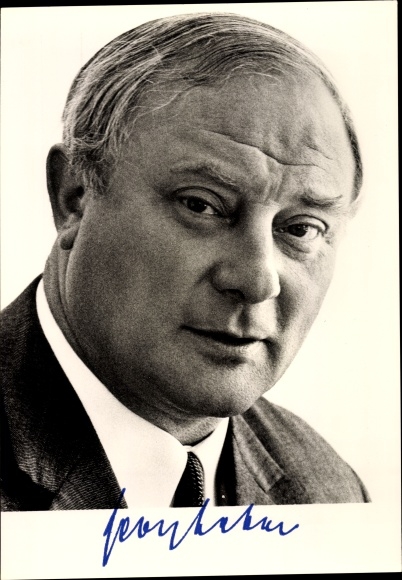 Postcard Georg Leber, Federal Minister of Transport, SPD