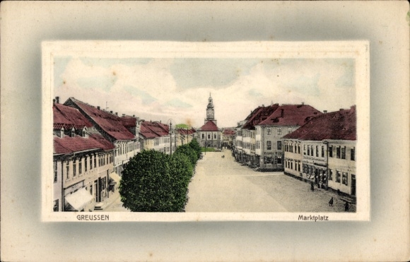 Ak Greußen in Thüringen, Marktplatz, Rathaus