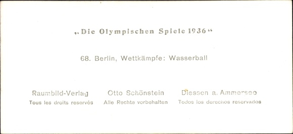Stereo spatial image photo &quot;The 1936 Olympic Games&quot;, No. 68 Berlin Reichssportfeld, swimming stadium