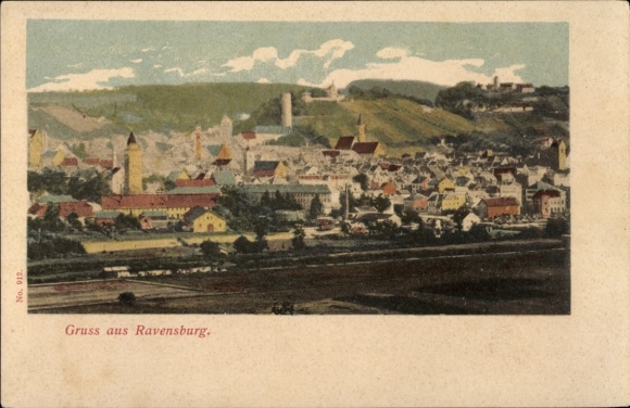 Ak Ravensburg in Württemberg Oberschwaben, Gesamtansicht